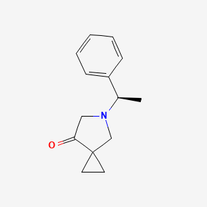 molecular formula C14H17NO B8047236 (R)-5-(1-Phenylethyl)-5-azaspiro[2.4]heptan-7-one 