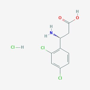 molecular formula C9H10Cl3NO2 B8047252 (R)-3-Amino-3-(2,4-dichloro-phenyl)-propionic acid HCl 