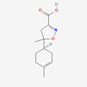 molecular formula C12H17NO3 B8047282 5-methyl-5-[(1R)-4-methylcyclohex-3-en-1-yl]-4H-1,2-oxazole-3-carboxylic acid 