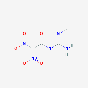 molecular formula C5H9N5O5 B8047302 N-methyl-N-(N'-methylcarbamimidoyl)-2,2-dinitroacetamide 
