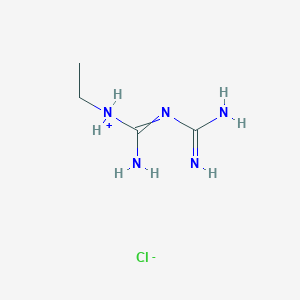 molecular formula C4H12ClN5 B8047405 (N'-carbamimidoylcarbamimidoyl)-ethylazanium;chloride 