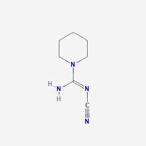 molecular formula C7H12N4 B8047413 N-cyanopiperidine-1-carboximidamide CAS No. 34678-35-8