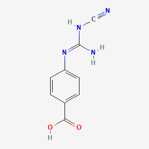 molecular formula C9H8N4O2 B8047418 4-[[Amino-(cyanoamino)methylidene]amino]benzoic acid 