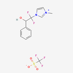 molecular formula C13H13F5N2O4S B8047475 1-(1,1-Difluoro-2-hydroxy-2-phenyl-ethyl)-3-methyl-imidazolium triflate CAS No. 341529-20-2