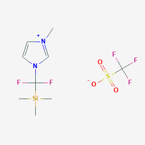 molecular formula C9H15F5N2O3SSi B8047476 1-Trimethylsilyl-difluoromethyl-3-methylimidazolium triflate 