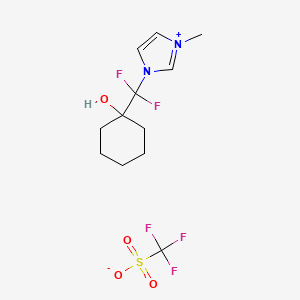 molecular formula C12H17F5N2O4S B8047491 1-(1,1-Difluoro-1-cyclohexanol-1-yl-methyl)-3-methylimidazolium triflate 