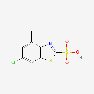 molecular formula C8H6ClNO3S2 B8047514 6-Chloro-4-methyl-1,3-benzothiazole-2-sulfonic acid 