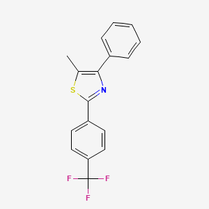 molecular formula C17H12F3NS B8047583 5-Methyl-4-phenyl-2-[4-(trifluoromethyl)phenyl]thiazole 