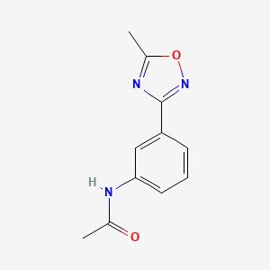 molecular formula C11H11N3O2 B8047600 3-(3-Acetamidophenyl)-5-methyl-1,2,4-oxadiazole 