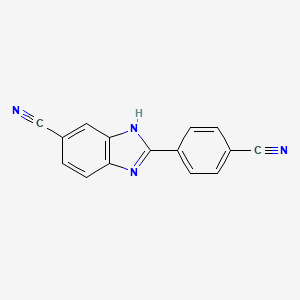molecular formula C15H8N4 B8047603 2-(4-Cyanophenyl)-1H-benzo[d]imidazole-6-carbonitrile 