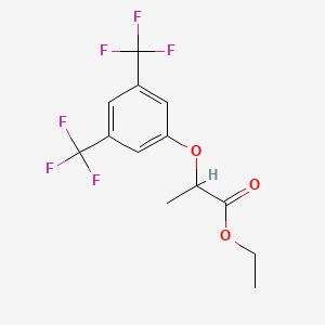 molecular formula C13H12F6O3 B8047611 Ethyl 2-[3,5-bis(trifluoromethyl)phenoxy]-propionate 