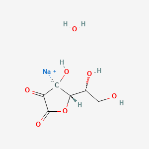 molecular formula C6H9NaO7 B8047620 sodium;(2R)-2-[(1R)-1,2-dihydroxyethyl]-3-hydroxy-2H-furan-3-ide-4,5-dione;hydrate 