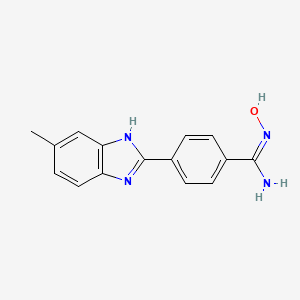 molecular formula C15H14N4O B8047713 (Z)-N'-hydroxy-4-(5-methyl-1H-benzo[d]imidazol-2-yl)benzimidamide 