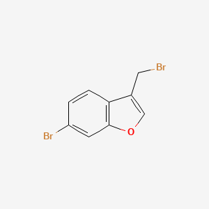 molecular formula C9H6Br2O B8047754 6-Bromo-3-(bromomethyl)benzofuran 