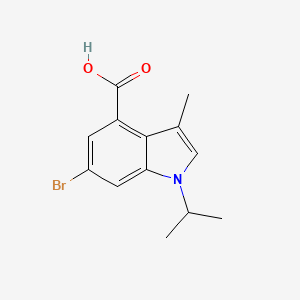 molecular formula C13H14BrNO2 B8047771 6-溴-1-异丙基-3-甲基-1H-吲哚-4-羧酸 