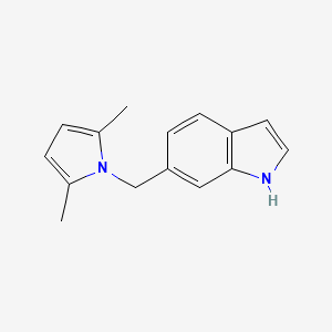 molecular formula C15H16N2 B8047776 6-((2,5-Dimethyl-1H-pyrrol-1-yl)methyl)-1H-indole 