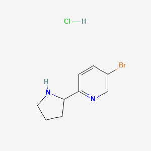molecular formula C9H12BrClN2 B8047816 5-Bromo-2-(pyrrolidin-2-yl)pyridine HCl 