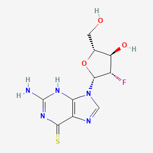 molecular formula C10H12FN5O3S B8047862 2-Amino-9-((2R,3S,4R,5R)-3-fluoro-4-hydroxy-5-(hydroxymethyl)tetrahydrofuran-2-yl)-1H-purine-6(9H)-thione 