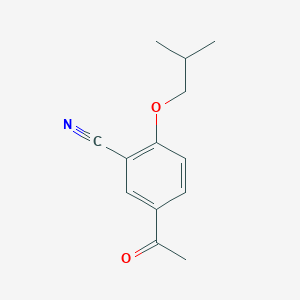 molecular formula C13H15NO2 B8047872 1-(3-Cyano-4-isobutoxyphenyl)ethanone 
