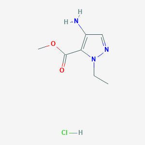 molecular formula C7H12ClN3O2 B8047949 Methyl 4-amino-1-ethyl-1H-pyrazole-5-carboxylate hydrochloride 