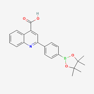 molecular formula C22H22BNO4 B8047988 2-(4-(4,4,5,5-Tetramethyl-1,3,2-dioxaborolan-2-yl)phenyl)quinoline-4-carboxylic acid 