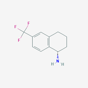 molecular formula C11H12F3N B8048053 (S)-6-(Trifluoromethyl)-1,2,3,4-tetrahydronaphthalen-1-amine 