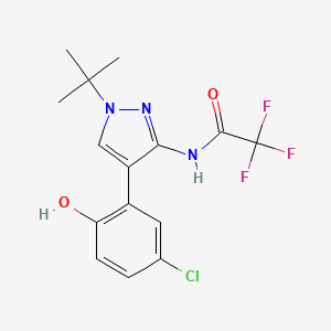 N-(1-(tert-butyl)-4-(5-chloro-2-hydroxyphenyl)-1H-pyrazol-3-yl)-2,2,2-trifluoroacetamide