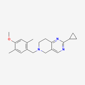 molecular formula C20H25N3O B8048138 2-cyclopropyl-6-[(4-methoxy-2,5-dimethylphenyl)methyl]-7,8-dihydro-5H-pyrido[4,3-d]pyrimidine 