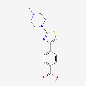 molecular formula C15H17N3O2S B8048195 4-[2-(4-甲基哌嗪-1-基)-1,3-噻唑-4-基]苯甲酸 CAS No. 294622-47-2