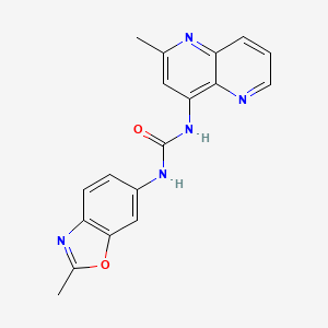 molecular formula C18H15N5O2 B8048210 1-(2-Methyl-1,5-naphthyridin-4-yl)-3-(2-methylbenzo[d]oxazol-6-yl)urea 