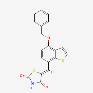 molecular formula C19H13NO3S2 B8048213 2,4-Thiazolidinedione, 5-[[4-(phenylmethoxy)benzo[b]thien-7-yl]methylene] 