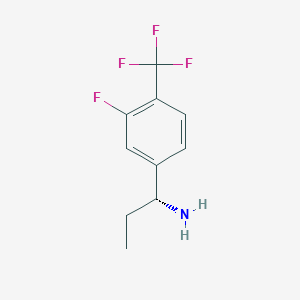 molecular formula C10H11F4N B8048312 (R)-1-(3-fluoro-4-(trifluoromethyl)phenyl)propan-1-amine CAS No. 1241677-13-3