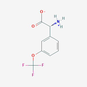 molecular formula C9H8F3NO3 B8048330 (2R)-2-azaniumyl-2-[3-(trifluoromethoxy)phenyl]acetate 