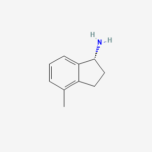 molecular formula C10H13N B8048336 (R)-4-Methyl-indan-1-ylamine 