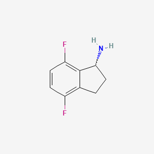 molecular formula C9H9F2N B8048342 (R)-4,7-Difluoro-2,3-dihydro-1H-inden-1-amine 