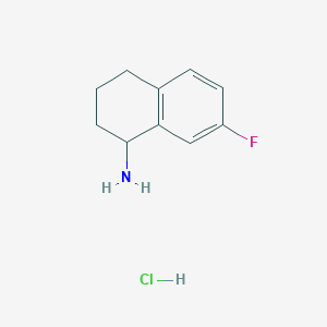 molecular formula C10H13ClFN B8048358 7-Fluoro-1,2,3,4-tetrahydronaphthalen-1-amine hydrochloride 