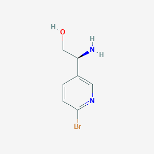 molecular formula C7H9BrN2O B8048363 (2S)-2-Amino-2-(6-bromo(3-pyridyl))ethan-1-ol 