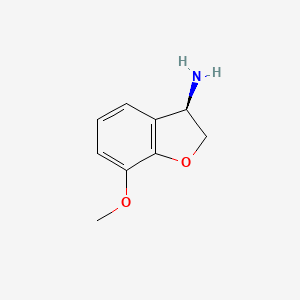molecular formula C9H11NO2 B8048372 (3R)-7-Methoxy-2,3-dihydro-1-benzofuran-3-amine 