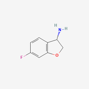 molecular formula C8H8FNO B8048379 (3S)-6-Fluoro-2,3-dihydrobenzo[b]furan-3-ylamine 