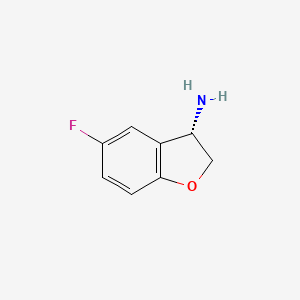 molecular formula C8H8FNO B8048385 (3S)-5-Fluoro-2,3-dihydro-1-benzofuran-3-amine 
