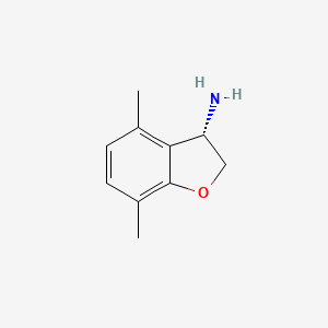molecular formula C10H13NO B8048390 (3S)-4,7-Dimethyl-2,3-dihydro-1-benzofuran-3-amine 