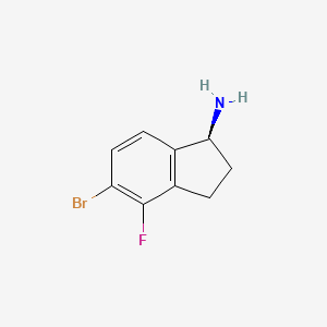 molecular formula C9H9BrFN B8048410 (S)-5-Bromo-4-fluoro-2,3-dihydro-1H-inden-1-amine 