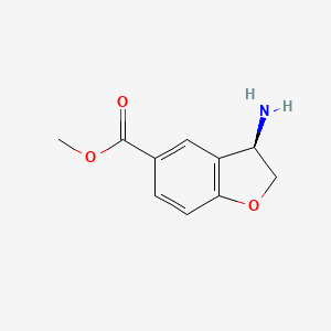 molecular formula C10H11NO3 B8048442 (R)-Methyl 3-amino-2,3-dihydrobenzofuran-5-carboxylate 