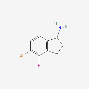 molecular formula C9H9BrFN B8048453 5-Bromo-4-fluoro-2,3-dihydro-1H-inden-1-amine 