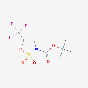 molecular formula C8H12F3NO5S B8048477 Tert-butyl 5-(trifluoromethyl)-1,2,3-oxathiazolidine-3-carboxylate 2,2-dioxide CAS No. 1958100-60-1