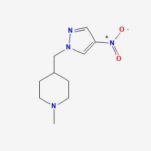 molecular formula C10H16N4O2 B8048483 1-methyl-4-((4-nitro-1H-pyrazol-1-yl)methyl)piperidine 