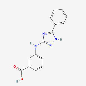 molecular formula C15H12N4O2 B8048499 3-(5-Phenyl-1H-[1,2,4]triazol-3-ylamino)benzoic acid 