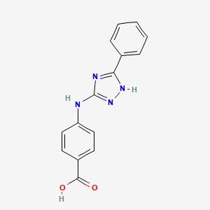 molecular formula C15H12N4O2 B8048501 4-(5-Phenyl-1H-[1,2,4]triazol-3-ylamino)benzoic acid 