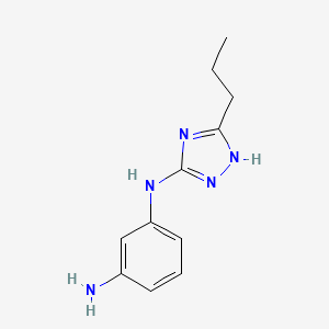 molecular formula C11H15N5 B8048507 N-(5-Propyl-1H-[1,2,4]triazol-3-yl)benzene-1,3-diamine 