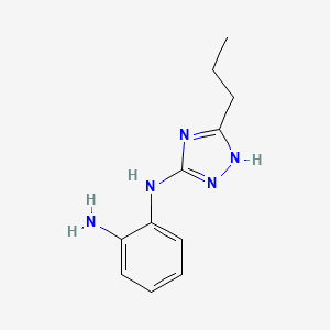 molecular formula C11H15N5 B8048508 N-(5-Propyl-1H-[1,2,4]triazol-3-yl)benzene-1,2-diamine 